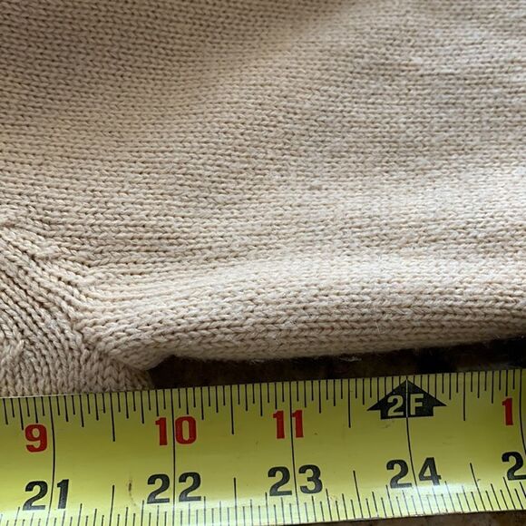 Fair Isle sweater Cream‎ pastel pink snowflake Fur Collar size XL - Picture 8 of 9